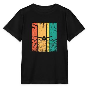 Schwimmer Präsent Wassersport Schwimmen Tauchen - Stanley/Stella Kinder T-Shirt MINI CREATOR  - Schwarz - Vorne - Mikhail (115cm)