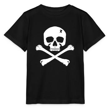 Drapeau pirate / crâne avec os croisés - T-shirt bio MINI CREATOR Stanley/Stella Enfant - noir - Devant - Mikhail (115cm)