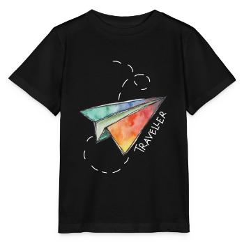paper plane white - Stanley/Stella MINI CREATOR Kids’ T-Shirt - black - Front - Mikhail (115cm)