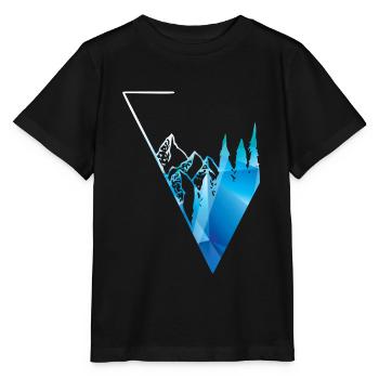 montagnes et forêt panorama bleu - T-shirt bio MINI CREATOR Stanley/Stella Enfant - noir - Devant - Mikhail (115cm)