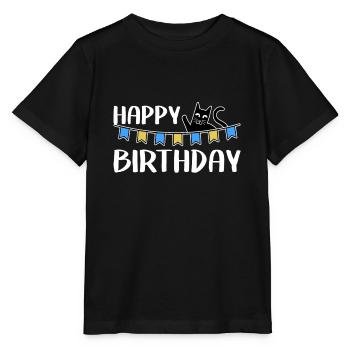 Happy Birthday Geburtstag Katze Spruch lustig süß - Stanley/Stella Kinder T-Shirt MINI CREATOR  - Schwarz - Vorne - Mikhail (115cm)