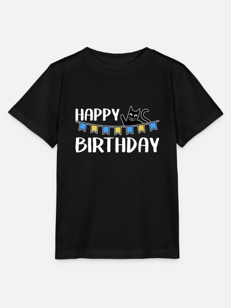 Happy Birthday Geburtstag Katze Spruch lustig süß - Stanley/Stella Kinder T-Shirt MINI CREATOR - Schwarz