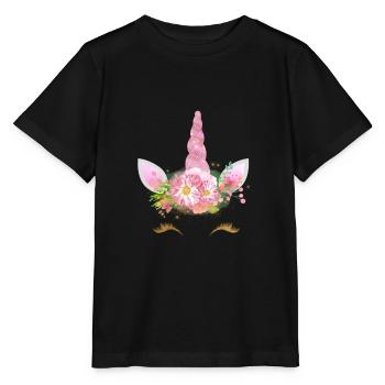 Licorne - tête - best-seller - t-shirt - T-shirt bio MINI CREATOR Stanley/Stella Enfant - noir - Devant - Mikhail (115cm)