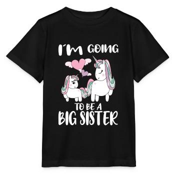 Ich werde große Schwester Einhorn Geschwister - Stanley/Stella Kinder T-Shirt MINI CREATOR  - Schwarz - Vorne - Mikhail (115cm)