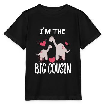 Je suis le grand cousin - Dino - T-shirt bio MINI CREATOR Stanley/Stella Enfant - noir - Devant - Mikhail (115cm)