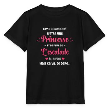 C'est Compliqué princesse et escalade - T-shirt bio MINI CREATOR Stanley/Stella Enfant - noir - Devant - Mikhail (115cm)