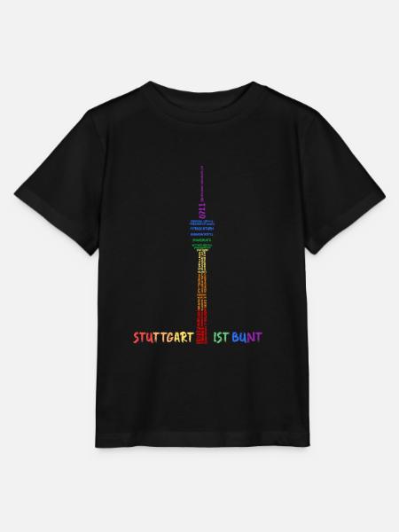Stuttgarter Fernsehturm PRIDE Stuttgart ist bunt - Stanley/Stella Kinder T-Shirt MINI CREATOR - Schwarz