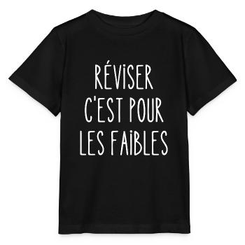 réviser c'est pour les faibles - T-shirt bio MINI CREATOR Stanley/Stella Enfant - noir - Devant - Mikhail (115cm)