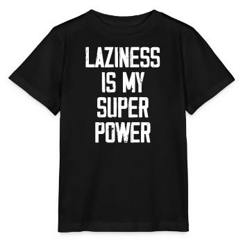 Faulheit ist meine Superkraft - Lustig - Stanley/Stella Kinder T-Shirt MINI CREATOR  - Schwarz - Vorne - Mikhail (115cm)