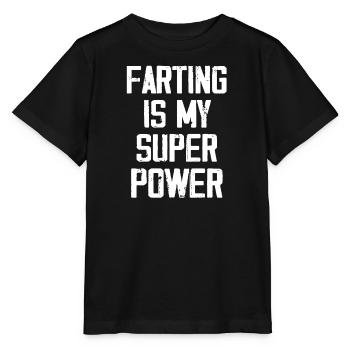 Furzen ist meine Superkraft - Lustig - Stanley/Stella Kinder T-Shirt MINI CREATOR  - Schwarz - Vorne - Mikhail (115cm)