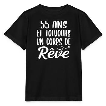 55 ans et toujours un corps de rêve - Cadeau 55ans - T-shirt bio MINI CREATOR Stanley/Stella Enfant - noir - Devant - Mikhail (115cm)