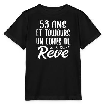 53 ans et toujours un corps de rêve - Cadeau 53ans - T-shirt bio MINI CREATOR Stanley/Stella Enfant - noir - Devant - Mikhail (115cm)