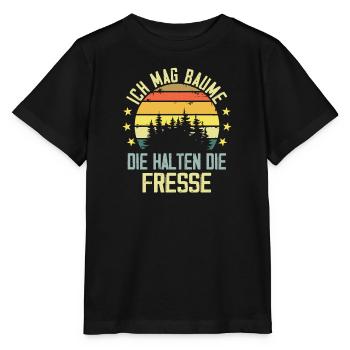 Ich Mag Bäume Die Halten Die Fresse - Stanley/Stella Kinder T-Shirt MINI CREATOR  - Schwarz - Vorne - Mikhail (115cm)