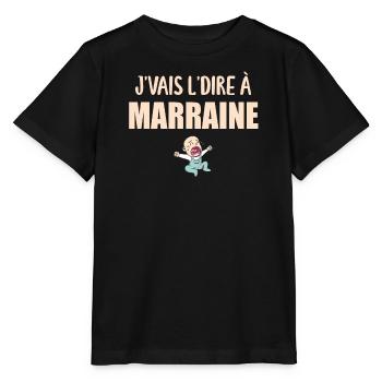 J'vais l'dire - Enfant - Marraine - T-shirt bio MINI CREATOR Stanley/Stella Enfant - noir - Devant - Mikhail (115cm)