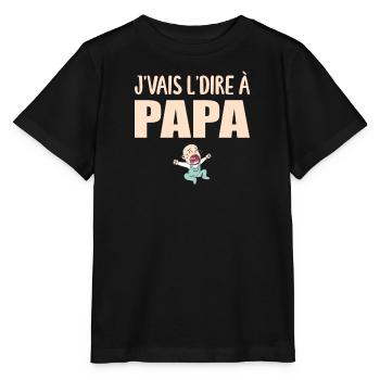 Papa - J'aime Mon Papa - Père Cadeau - T-shirt bio MINI CREATOR Stanley/Stella Enfant - noir - Devant - Mikhail (115cm)