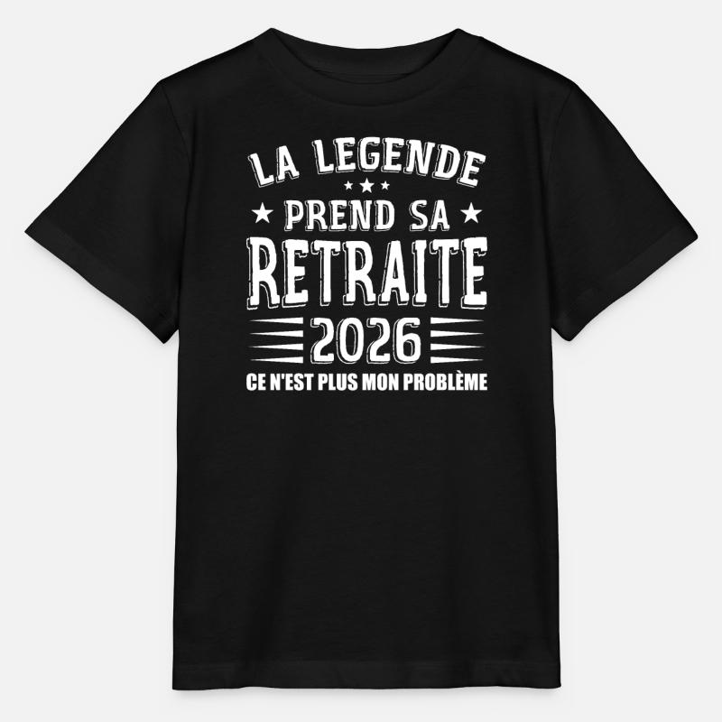 Retraite, Retraité, Retraitée - T-shirt bio MINI CREATOR Stanley/Stella Enfant - noir