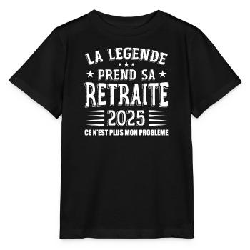 Retraite, Retraité, Retraitée - T-shirt bio MINI CREATOR Stanley/Stella Enfant - noir - Devant - Mikhail (115cm)
