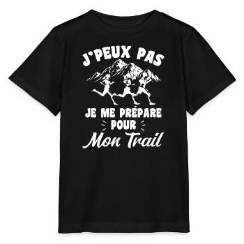 Je Peux Pas Je Me Prépare Pour Mon Trail - T-shirt bio MINI CREATOR Stanley/Stella Enfant - noir - Devant - Mikhail (115cm)
