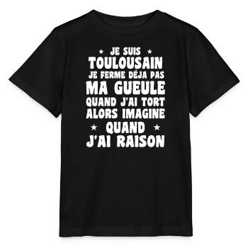 Je suis Toulousain - Je ferme pas ma gueule - T-shirt bio MINI CREATOR Stanley/Stella Enfant - noir - Devant - Mikhail (115cm)