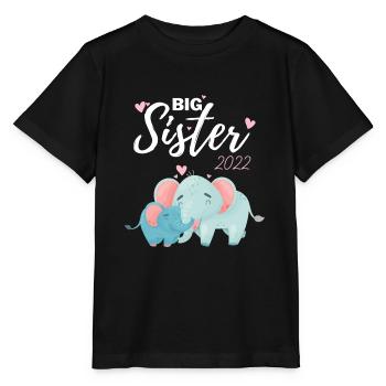 Big Sister 2022 Cadeau Éléphant Grande Sœur - T-shirt bio MINI CREATOR Stanley/Stella Enfant - noir - Devant - Mikhail (115cm)