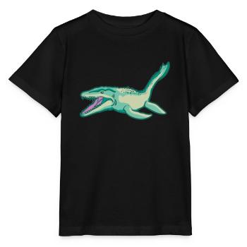 Plesiosaurus dinosaur Dino primeval gift idea - Stanley/Stella MINI CREATOR Kids’ T-Shirt - black - Front - Mikhail (115cm)