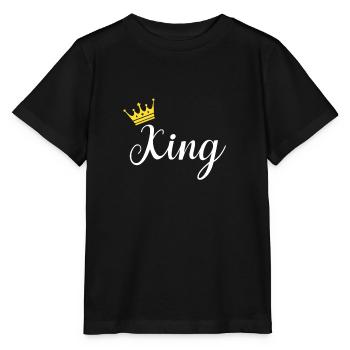 Matching Couples Outfits King and Queen Gift - Stanley/Stella MINI CREATOR Kids’ T-Shirt - black - Front - Mikhail (115cm)