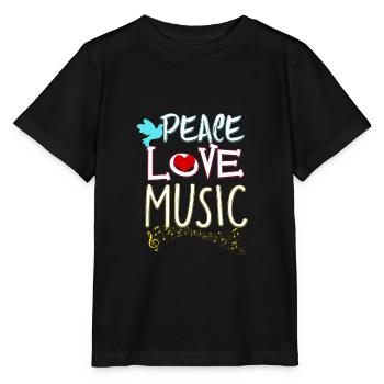 Cute Peace Love Music Festival Hippie Hipster - T-shirt bio MINI CREATOR Stanley/Stella Enfant - noir - Devant - Mikhail (115cm)