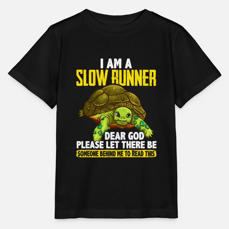 Ich bin ein langsamer Läufer Lustiger Schildkrötenlaufwitz - Stanley/Stella Kinder T-Shirt MINI CREATOR  - Schwarz