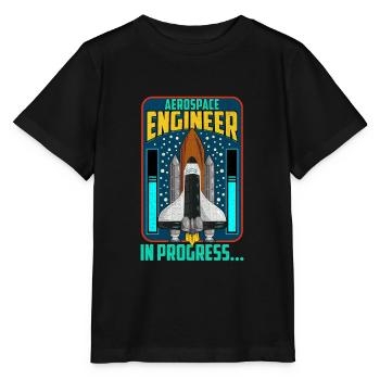Luft- und Raumfahrtingenieur in Bearbeitung… Raumschiffrakete - Stanley/Stella Kinder T-Shirt MINI CREATOR  - Schwarz - Vorne - Mikhail (115cm)