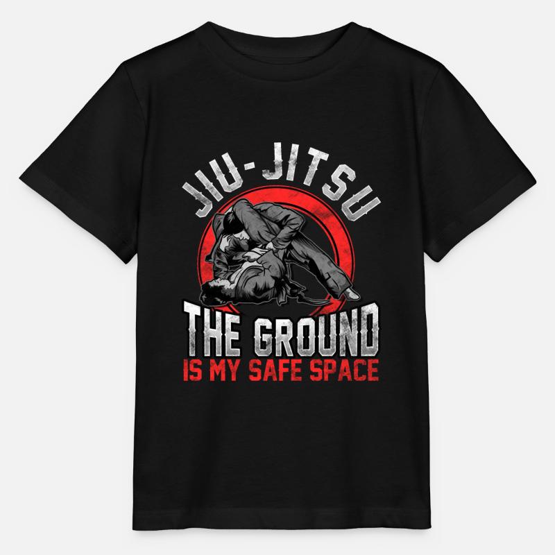 Jiu Jitsu Le sol est mon espace sûr BJJ Pun - T-shirt bio MINI CREATOR Stanley/Stella Enfant - noir