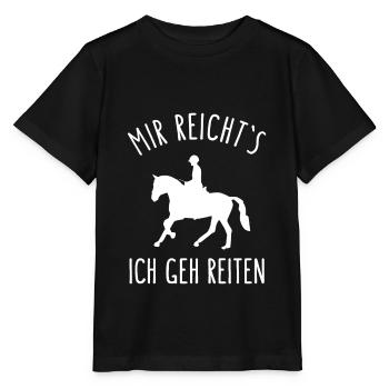 MIR REICHTS ICH GEH REITEN Pferde Reiter Motto - Stanley/Stella Kinder T-Shirt MINI CREATOR  - Schwarz - Vorne - Mikhail (115cm)