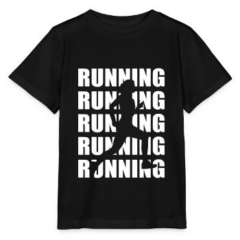 Running Girl Jogging Running - Stanley/Stella MINI CREATOR Kids’ T-Shirt - black - Front - Mikhail (115cm)