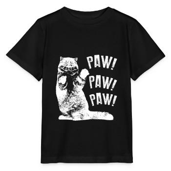 Funny Cat Paw Paw Paw Paw Paws - Stanley/Stella MINI CREATOR Kids’ T-Shirt - black - Front - Mikhail (115cm)