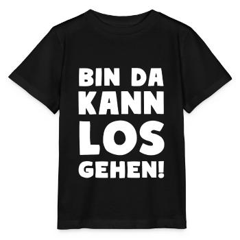 BIN DA KANN LOSGEHEN Party Motto - Stanley/Stella Kinder T-Shirt MINI CREATOR  - Schwarz - Vorne - Mikhail (115cm)