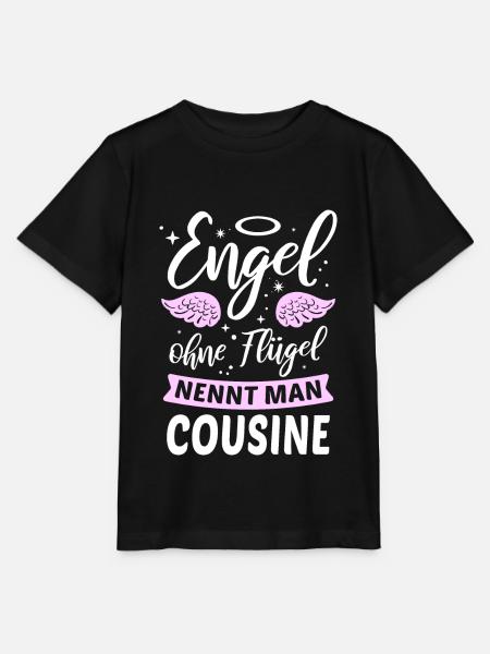 Engel ohne Flügel nennt man Cousine - Stanley/Stella Kinder T-Shirt MINI CREATOR  - Schwarz