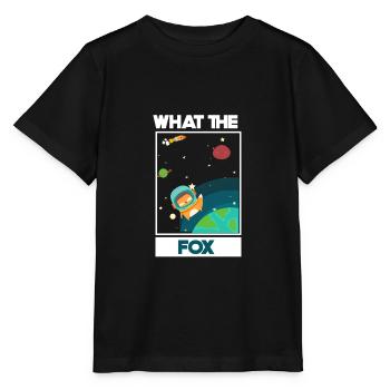 What The Fox / Amazing Fox dans l'espace / astronaute - T-shirt bio MINI CREATOR Stanley/Stella Enfant - noir - Devant - Mikhail (115cm)