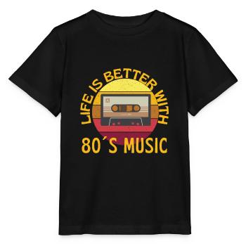 Mit Musik der 80er ist das Leben besser - Stanley/Stella Kinder T-Shirt MINI CREATOR  - Schwarz - Vorne - Mikhail (115cm)