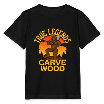 Wahre Legenden schnitzen Holz Bigfoot Legende - Stanley/Stella Kinder T-Shirt MINI CREATOR  - Schwarz - Vorne - Mikhail (115cm)