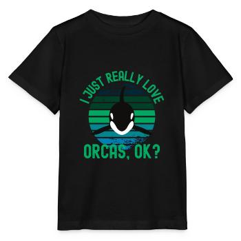 J’adore les orques - T-shirt bio MINI CREATOR Stanley/Stella Enfant - noir - Devant - Mikhail (115cm)
