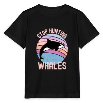 Arrêtez de chasser les baleines - T-shirt bio MINI CREATOR Stanley/Stella Enfant - noir - Devant - Mikhail (115cm)
