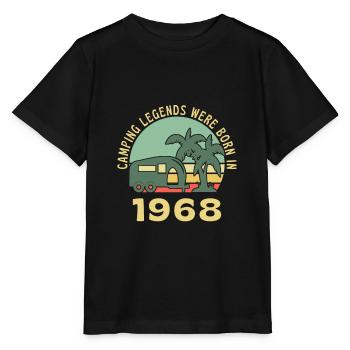 Camping legenden Geboren 1968 Caravan - Stanley/Stella Kinder T-Shirt MINI CREATOR  - Schwarz - Vorne - Mikhail (115cm)