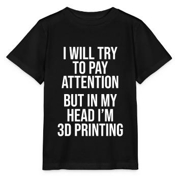3D-Drucken in meinem Kopf 3D-Drucken 3D-Drucker Ge - Stanley/Stella Kinder T-Shirt MINI CREATOR  - Schwarz - Vorne - Mikhail (115cm)