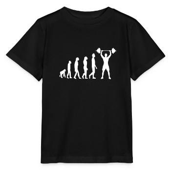 Fitness Gewichtheben Evolution Workout Sport - Stanley/Stella Kinder T-Shirt MINI CREATOR  - Schwarz - Vorne - Mikhail (115cm)
