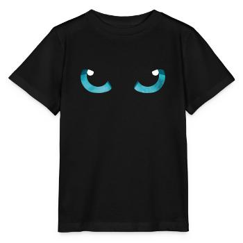 Katzenaugen Blau - Stanley/Stella Kinder T-Shirt MINI CREATOR  - Schwarz - Vorne - Mikhail (115cm)