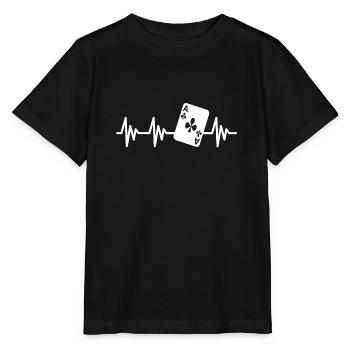 Kreuz As Ace Cross Card Herzschlag Poker - Stanley/Stella Kinder T-Shirt MINI CREATOR  - Schwarz - Vorne - Mikhail (115cm)
