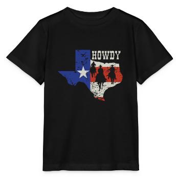 HOWDY Cowboy Texas - Stanley/Stella Kinder T-Shirt MINI CREATOR  - Schwarz - Vorne - Mikhail (115cm)