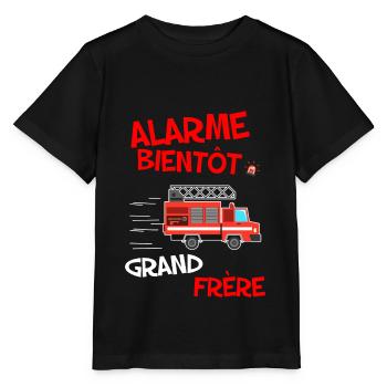 Alarme Bientot grand frère - T-shirt bio MINI CREATOR Stanley/Stella Enfant - noir - Devant - Mikhail (115cm)