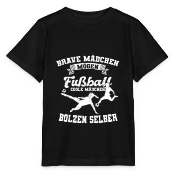 Frauenfußball Mädchen Fussball Geschenkidee - Stanley/Stella Kinder T-Shirt MINI CREATOR  - Schwarz - Vorne - Mikhail (115cm)