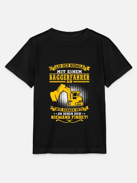 Leg Dich niemals mit einem Baggerfahrer an Bagger - Stanley/Stella Kinder T-Shirt MINI CREATOR  - Schwarz