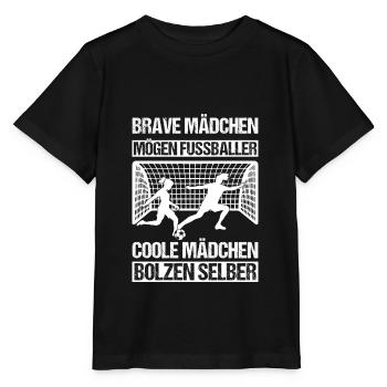 Brave Mädchen Fussball Tochter Fußballerin lustig - Stanley/Stella Kinder T-Shirt MINI CREATOR  - Schwarz - Vorne - Mikhail (115cm)